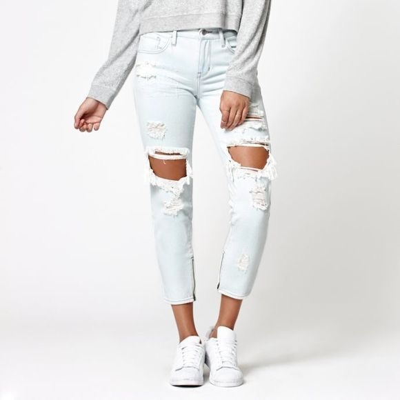 Kendall & Kylie Denim - Kendall + Kylie Distressed Girlfriend Jeans